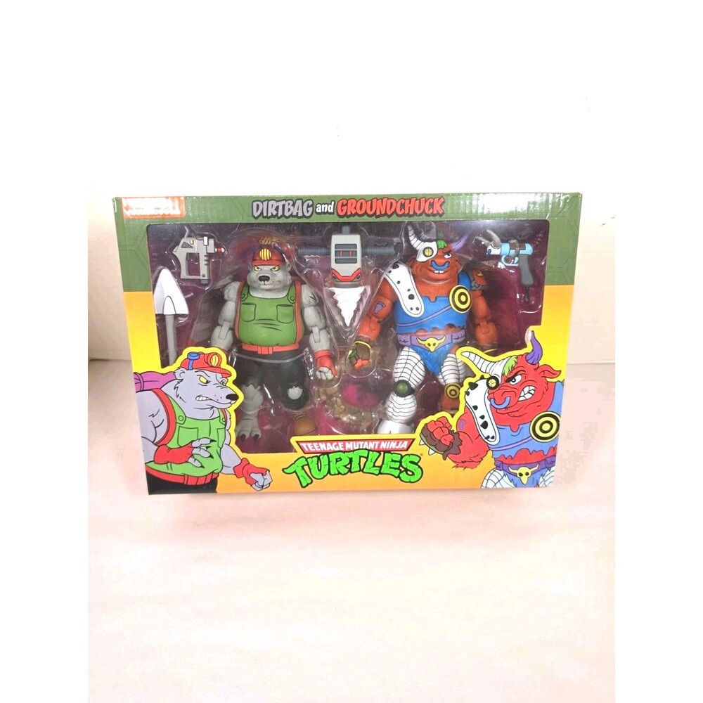 NECA Teenage Mutant Ninja Turtles Dirtbag & Groundchuck Action Figures TMNT NIB